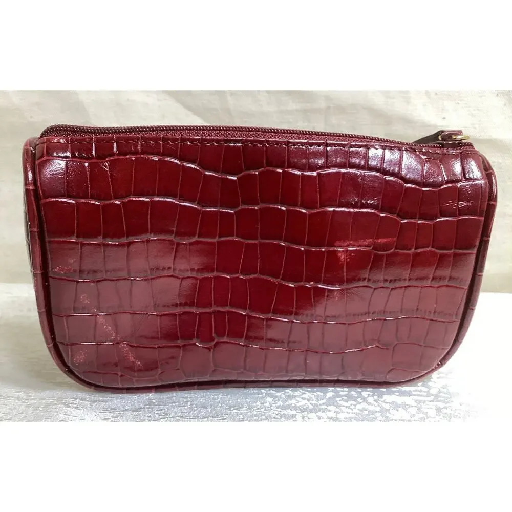 Etienne Aigner cosmetic bag croc embossed